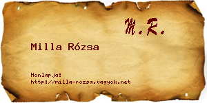 Milla Rózsa névjegykártya